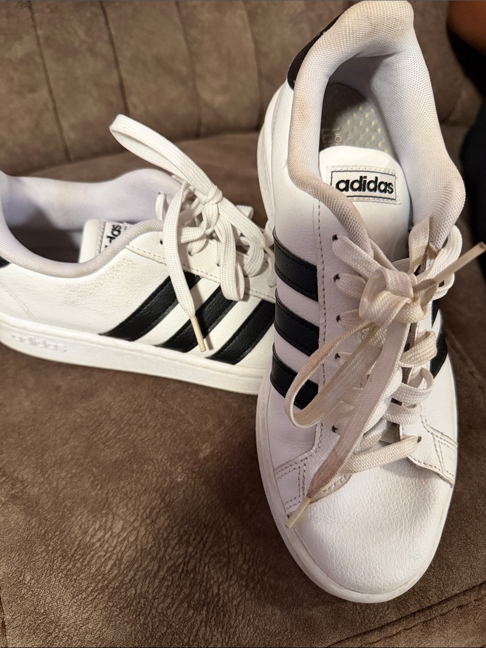 adidas White and Black Classic Low-Top Sneakers